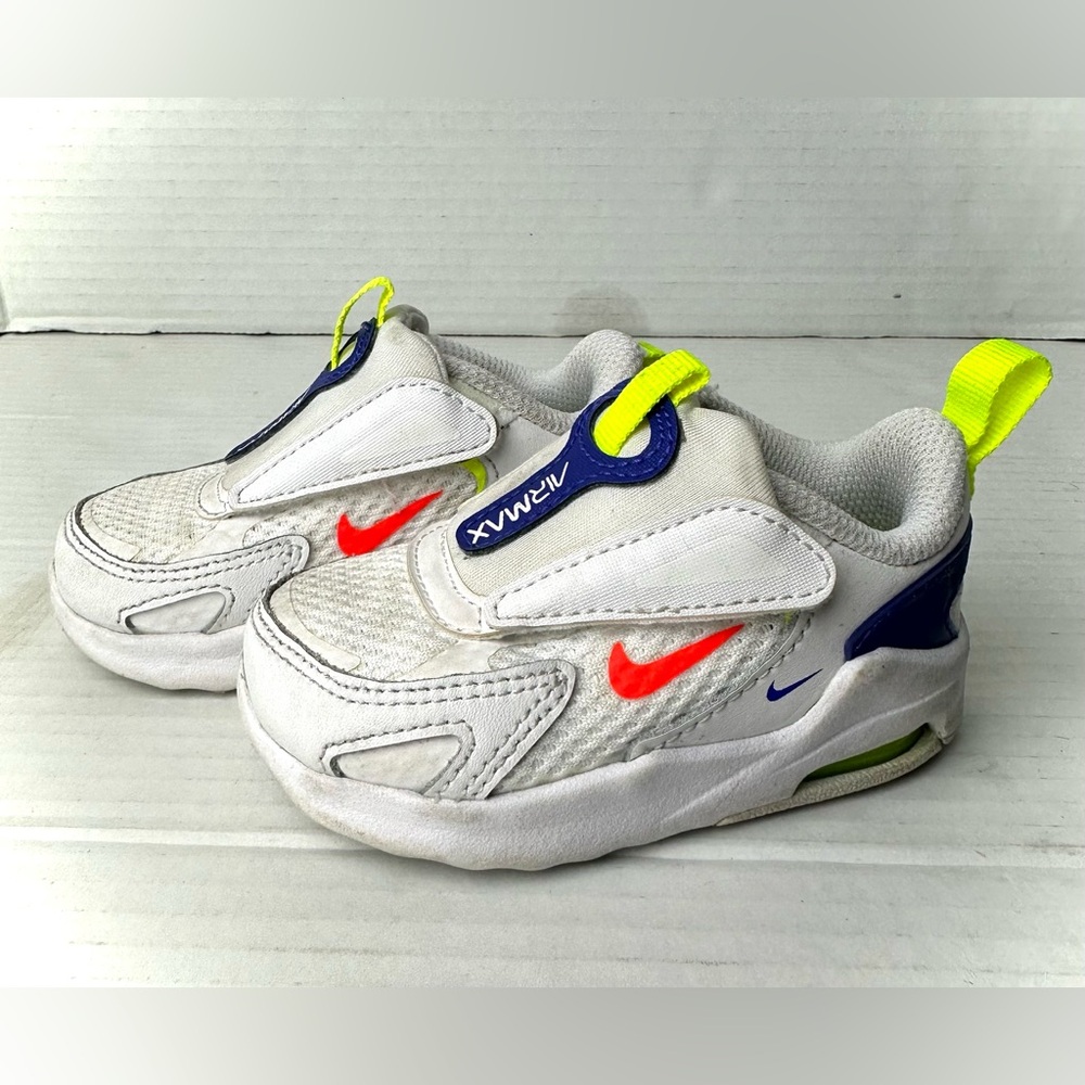 Nike Air Max Bolt Boys Toddler Shoe White Size 3.5 ‎ Sneakers Snap Closure